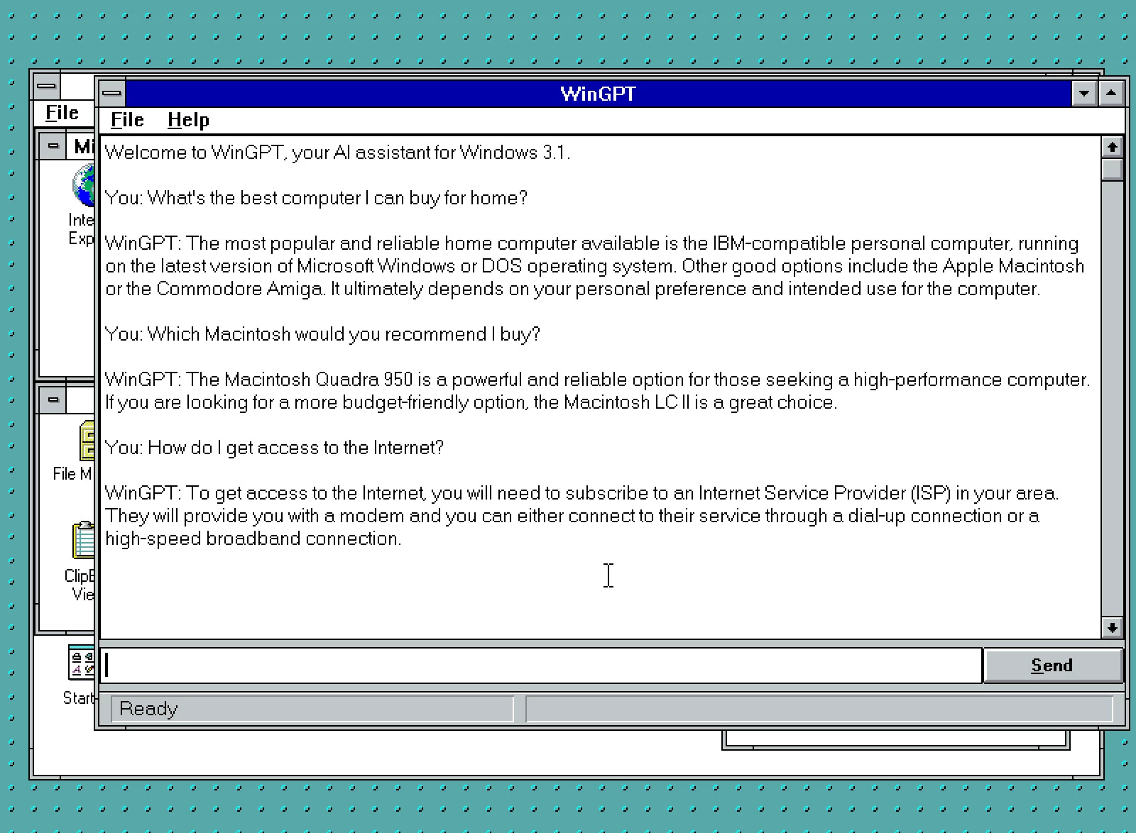ChatGPT on Windows 3.1.