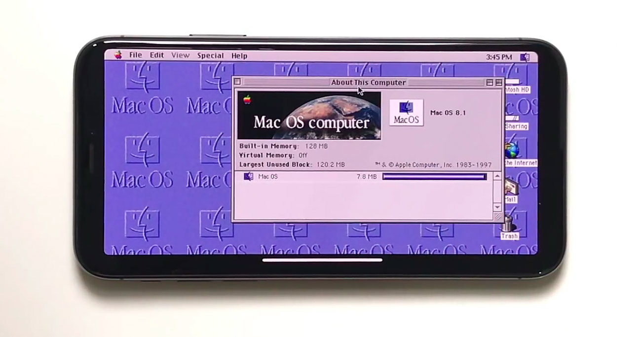 Mac OS 8.1 on iPhone X.