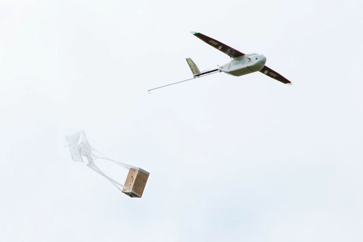 Drone delivery in Rwanda.