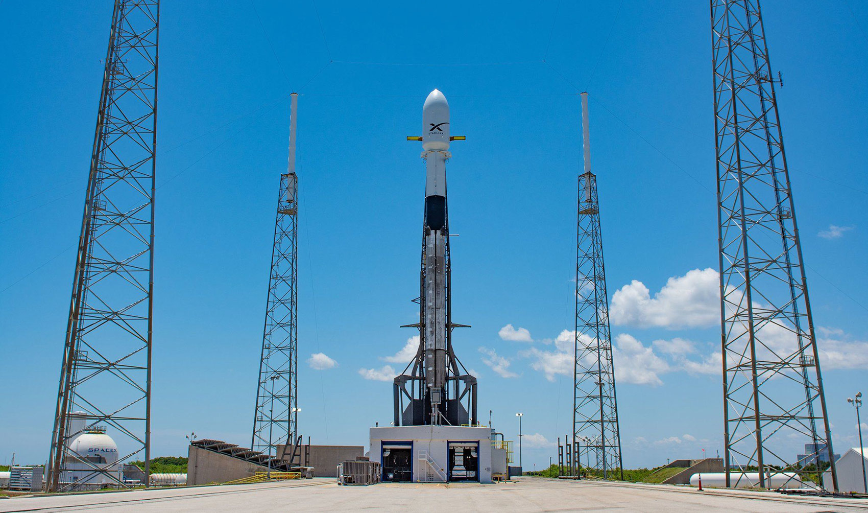 Falcon 9 at the launch pad.
