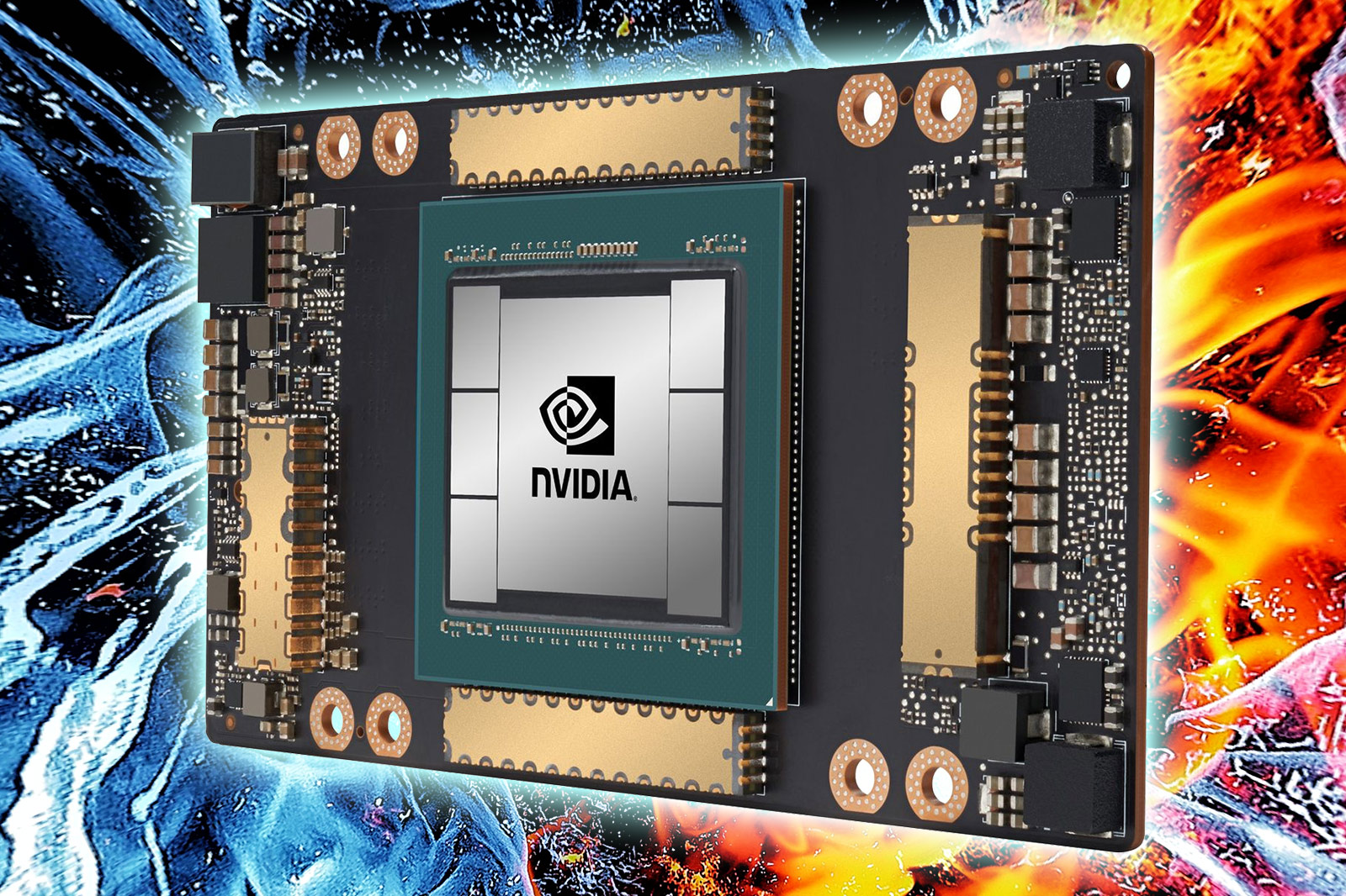Nvidia A100 Tensor Core GPU.