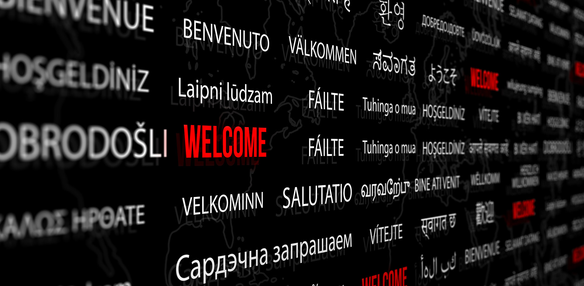Welcome in different language.