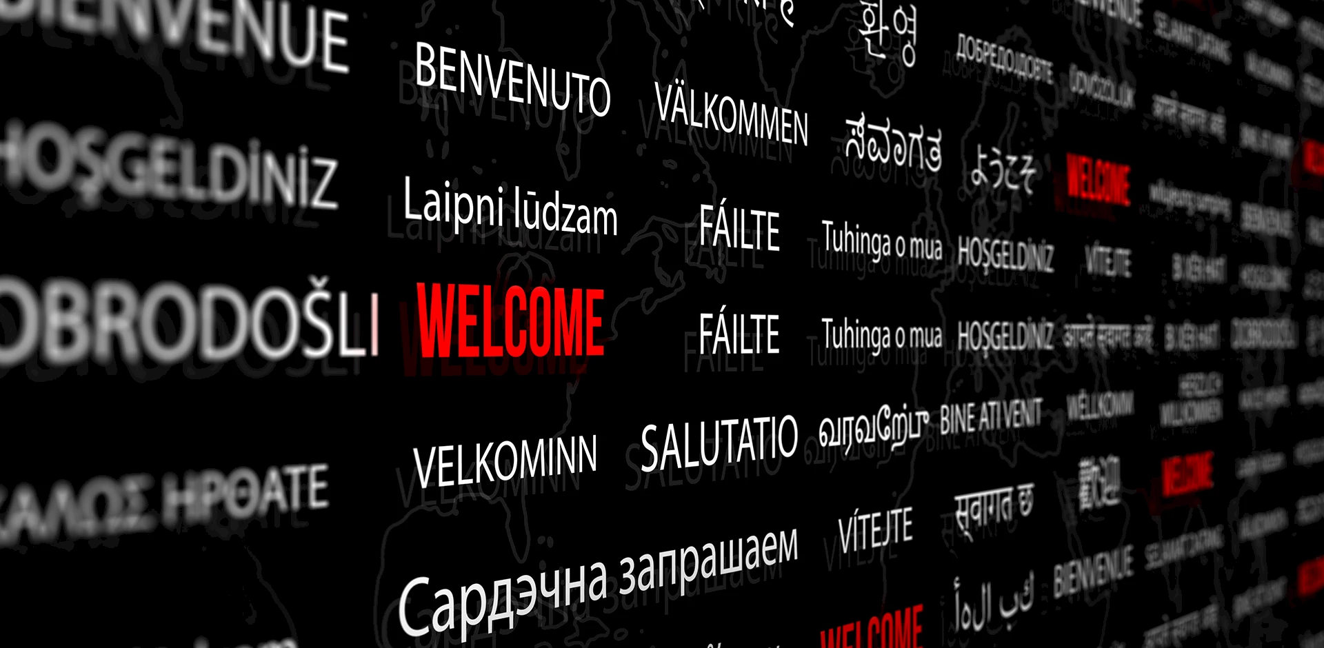 Welcome in different language.